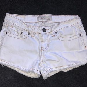 White denim shorts